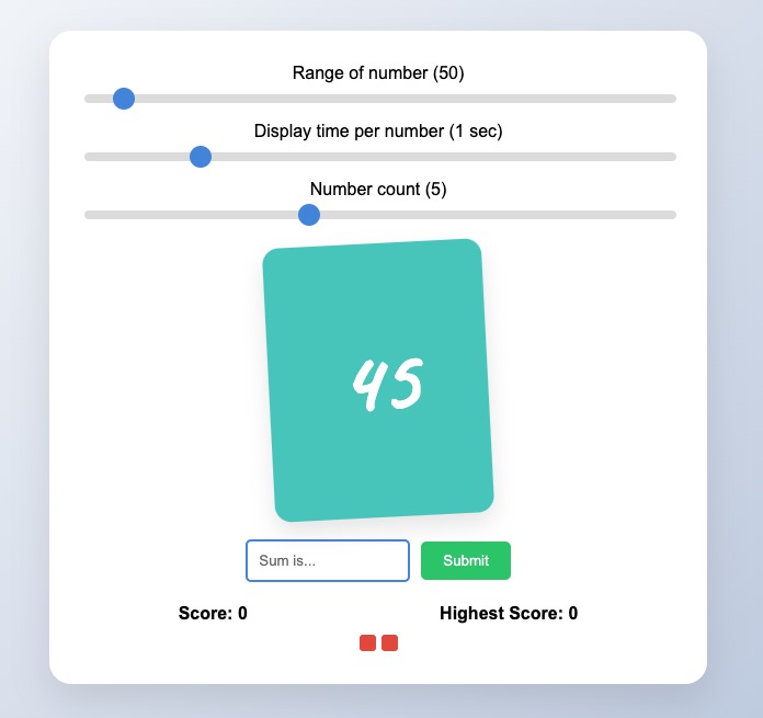 Rapid Math Brain Training Game